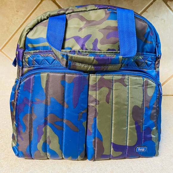 lug Bags Lug Bag Boxer Weekend Duffle Camo Blue Green Purple